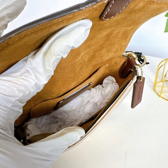 Coach CR257 Canvas Logo Outlet Shoulder Bags IN NATURAL MULTI - Picture 6 of 8